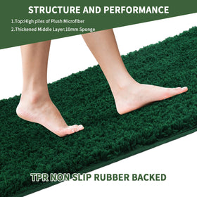 Baahrnom non-slip rubber backing keeps mats in place on damp floors.