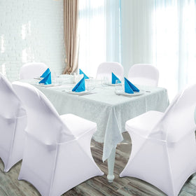 Elastic foot pockets ensure full chair coverage and neat display