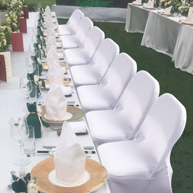 Folding chair covered by Babenest slipcover delivering a clean look