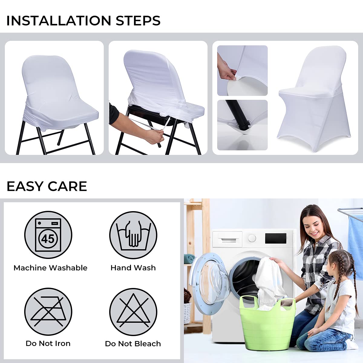 Machine washable stretch fabric for effortless cleanup after parties