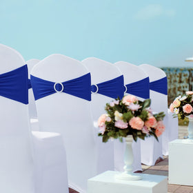 Babenest 50-pack royal blue chair sashes for versatile event styling.