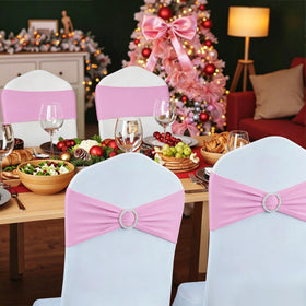 Babenest stretch chair bow pink buckle slider enhances ceremony seating