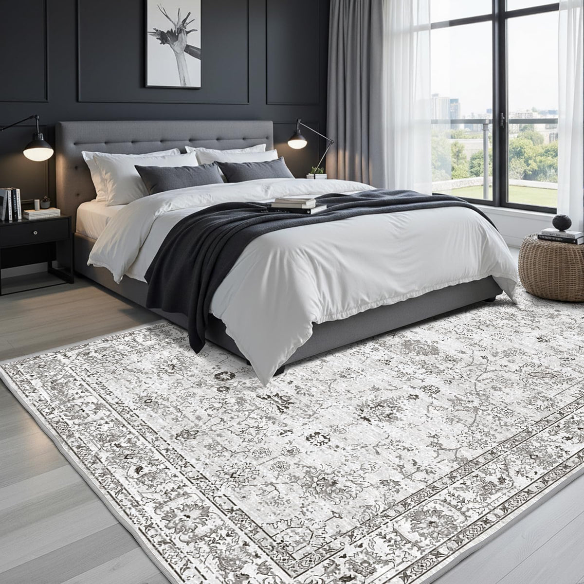 Babovid rug features non-slip bottom for safer family rooms.