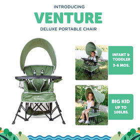 Go With Me Venture chair converts from sitting to standing to big kid mode.