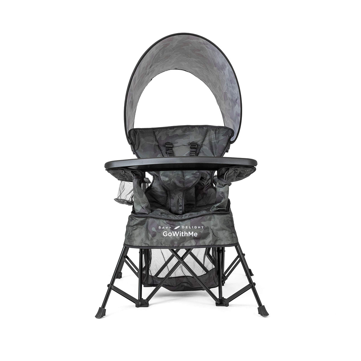 Baby Delight Venture Chair folded compact for travel and storage ease.