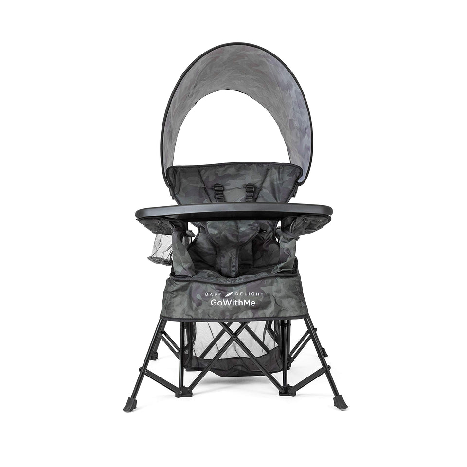Baby Delight Venture Chair folded compact for travel and storage ease.