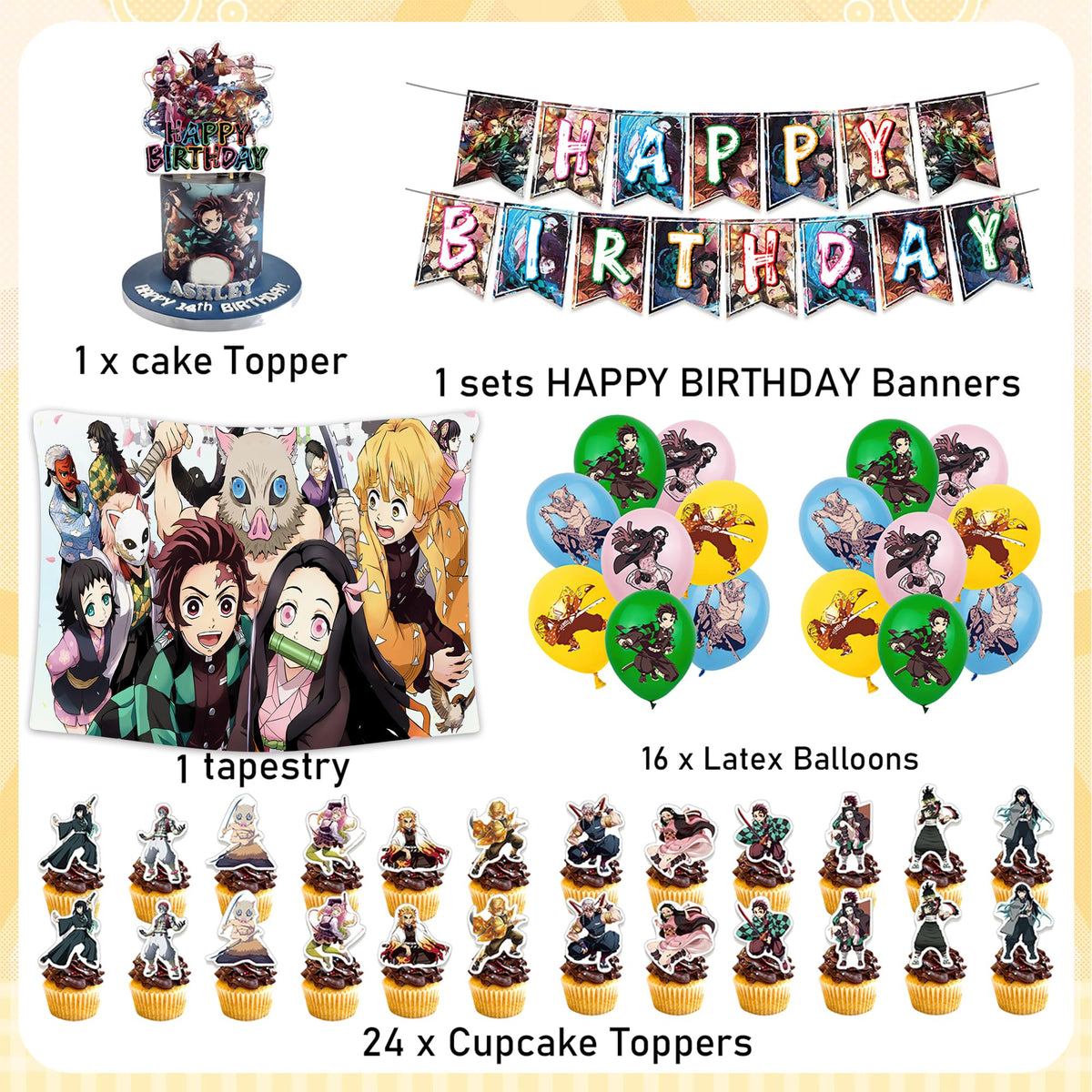 Babymiu anime balloons 16-pack adds color to celebrations.