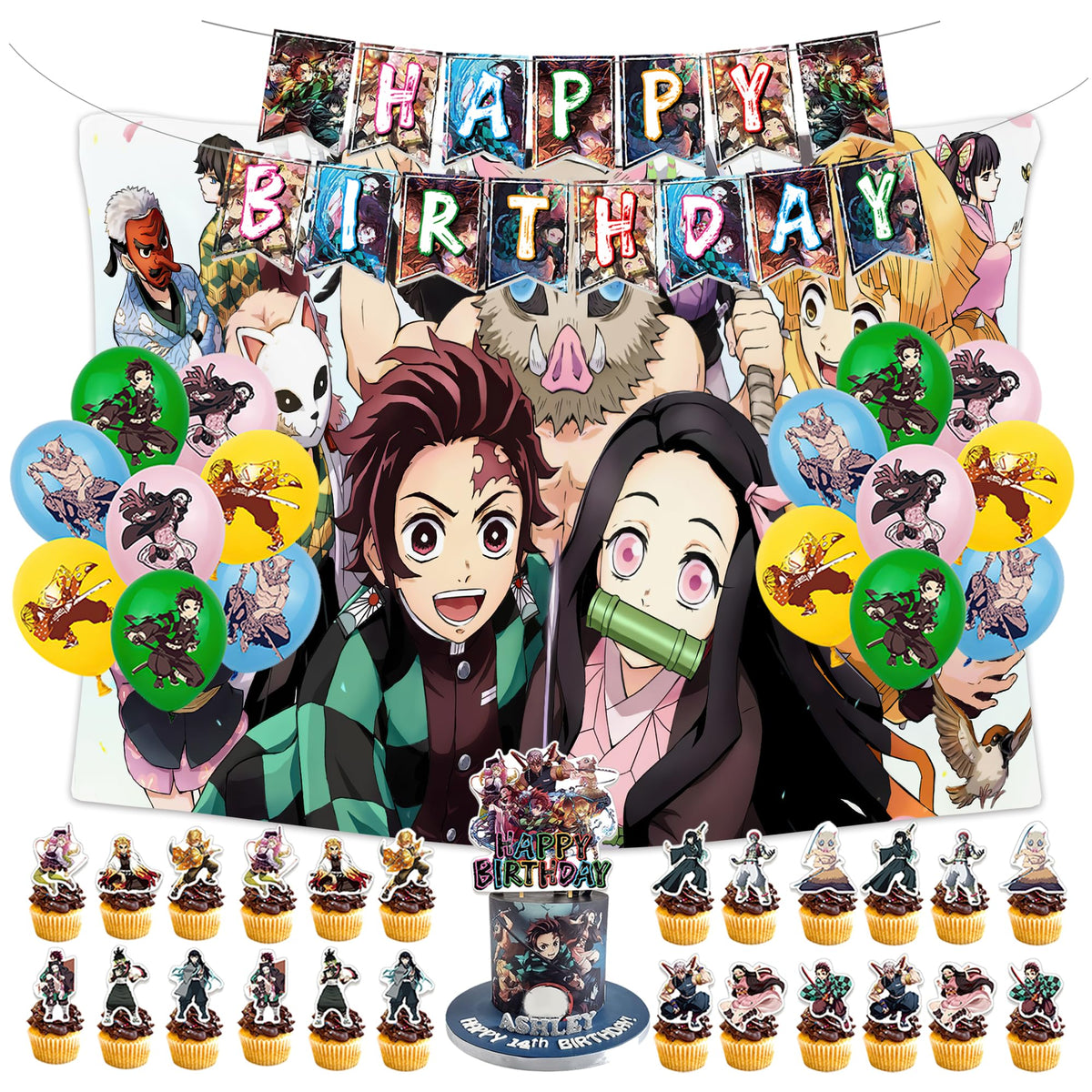 Babymiu anime birthday banner for quick festive setup.