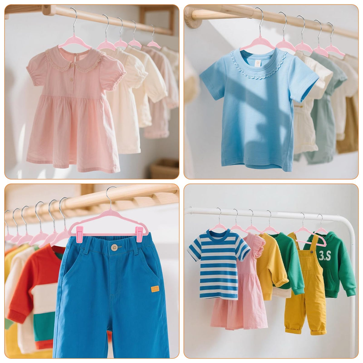 Babyrish color options in pink, beige, blue, gray for coordinating themes