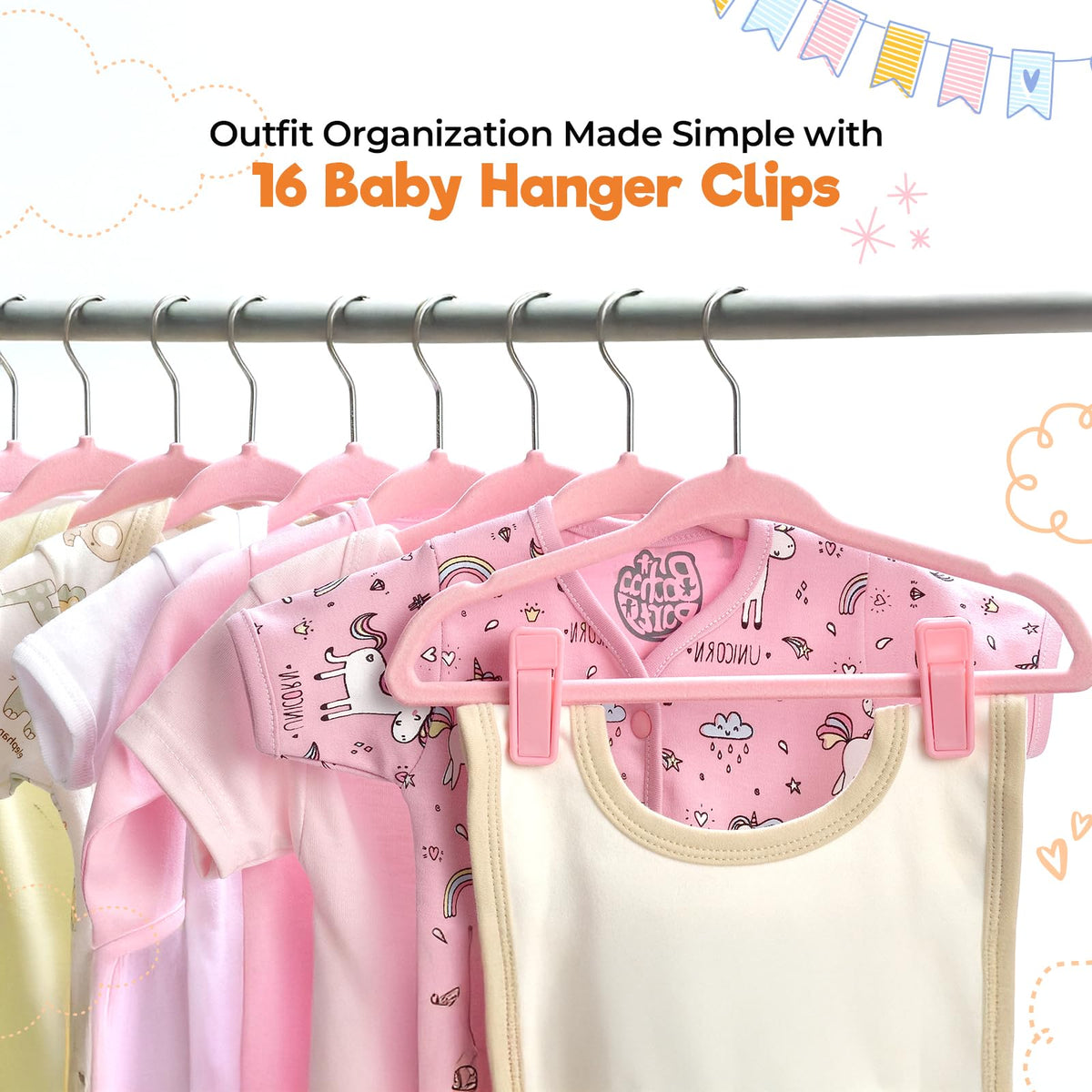 Babyrish detachable clips secure pants, socks, and bibs in seconds