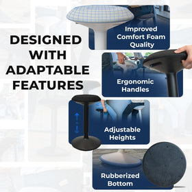 Backerz compact desk-stool saves space while keeping the area organized.