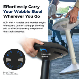 Backerz easy-to-move stool stores neatly between tasks.
