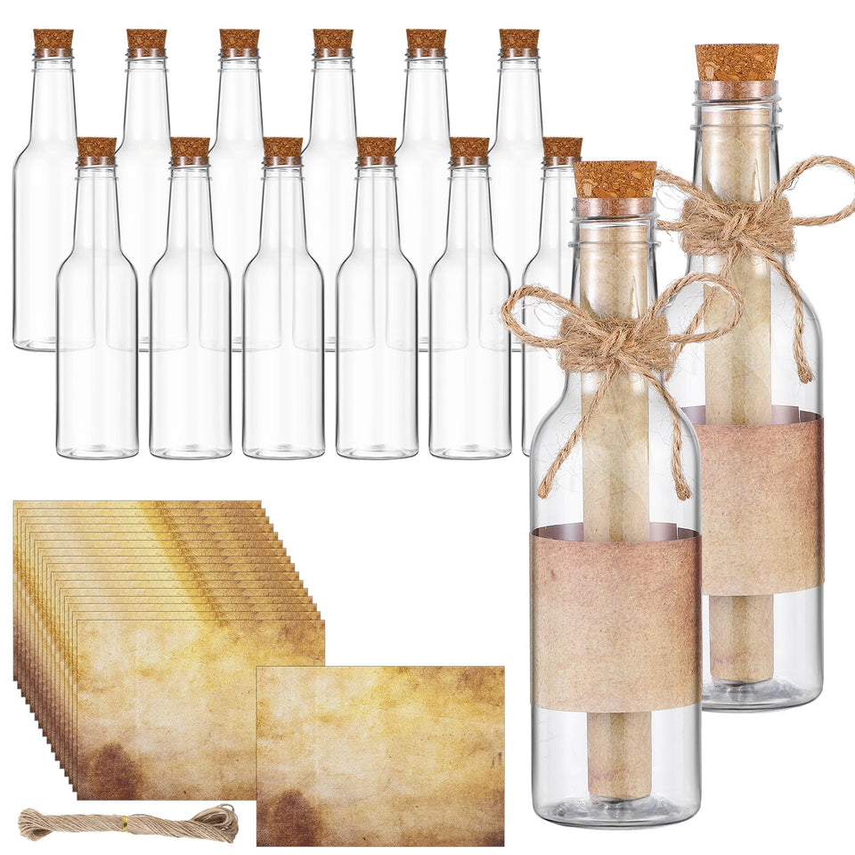 Baderke 12-pack message bottles with corks for elegant DIY invitations