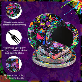 Baderke neon glow forks, 6.5-inch, sturdy cutlery for easy use at parties.