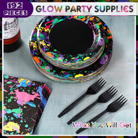 Baderke neon glow napkins, 6.5-inch, soft paper for quick cleanup.