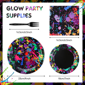 Baderke neon glow plates, 9-inch, bold colors for main courses at celebrations.