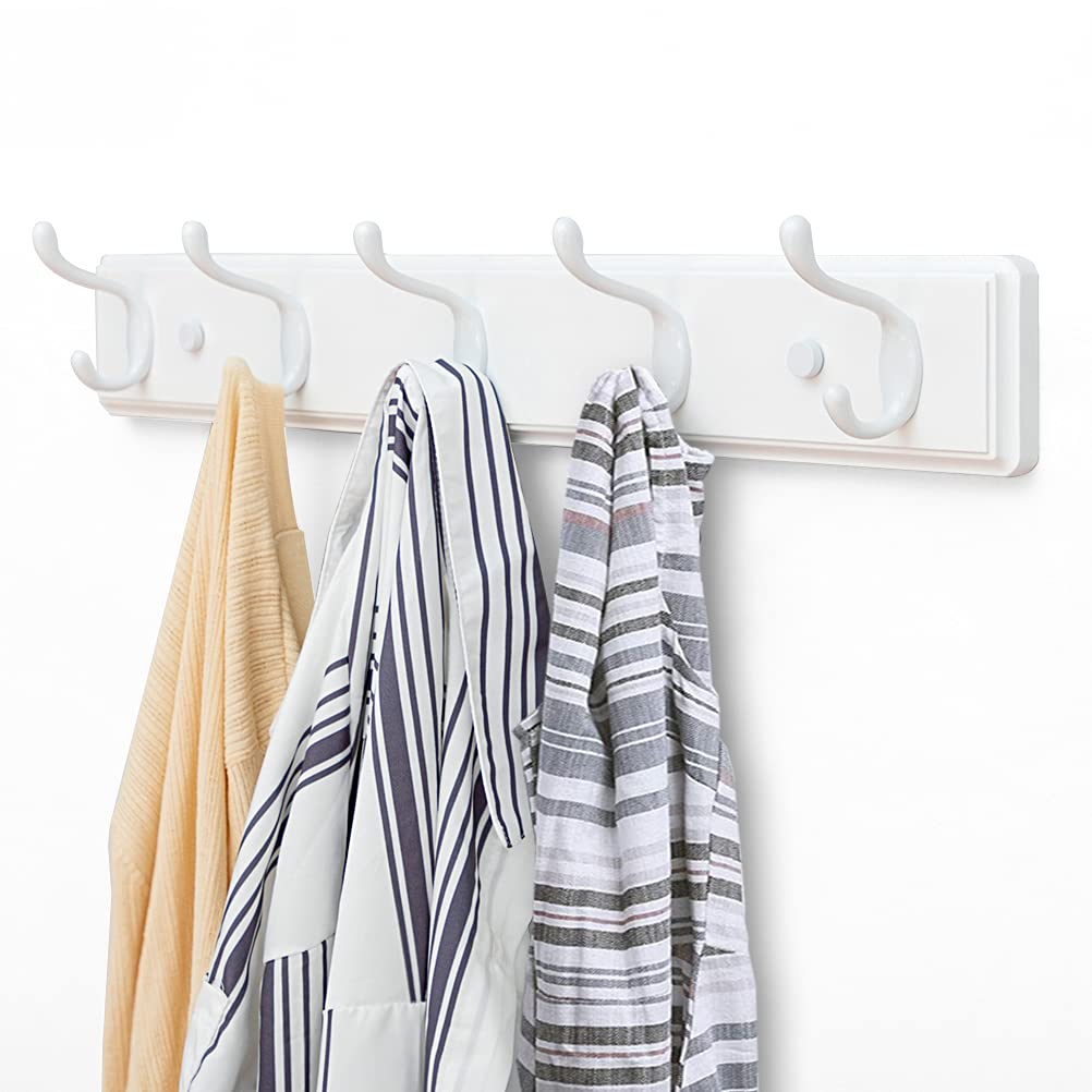 Modern white Badiano coat rack mounted in a hallway complements contemporary decor.