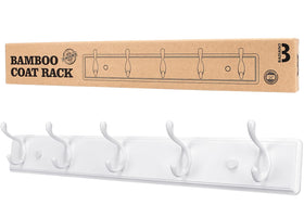 Badiano 5-hook wall-mounted coat rack keeps jackets organized and within reach.