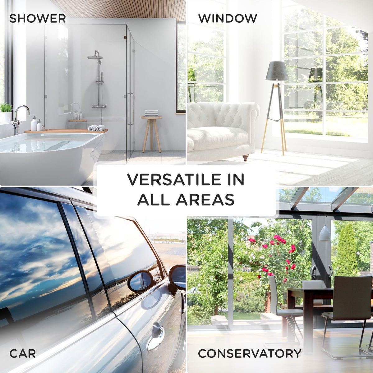 BADIONA extendable squeegee makes shower doors and windows easy to wipe.