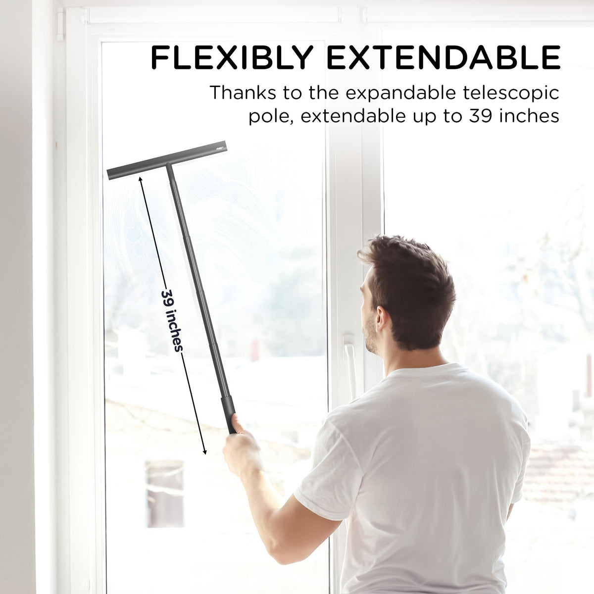 BADIONA suction-hook design keeps the squeegee securely mounted in the shower.