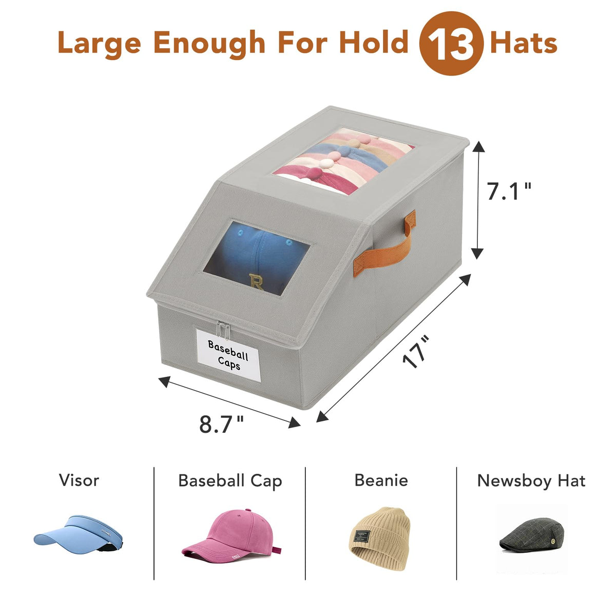 Baesyhom hat organizer showing 26-cap capacity for organized closet storage.