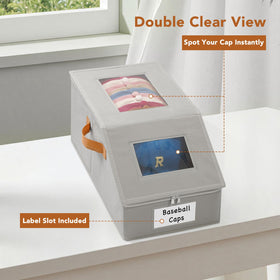 Baesyhom hat organizer with heavy-duty zippers protects hats from dust and dirt.