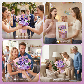 Bafeil crochet bouquet vase display: gift-ready out of the box