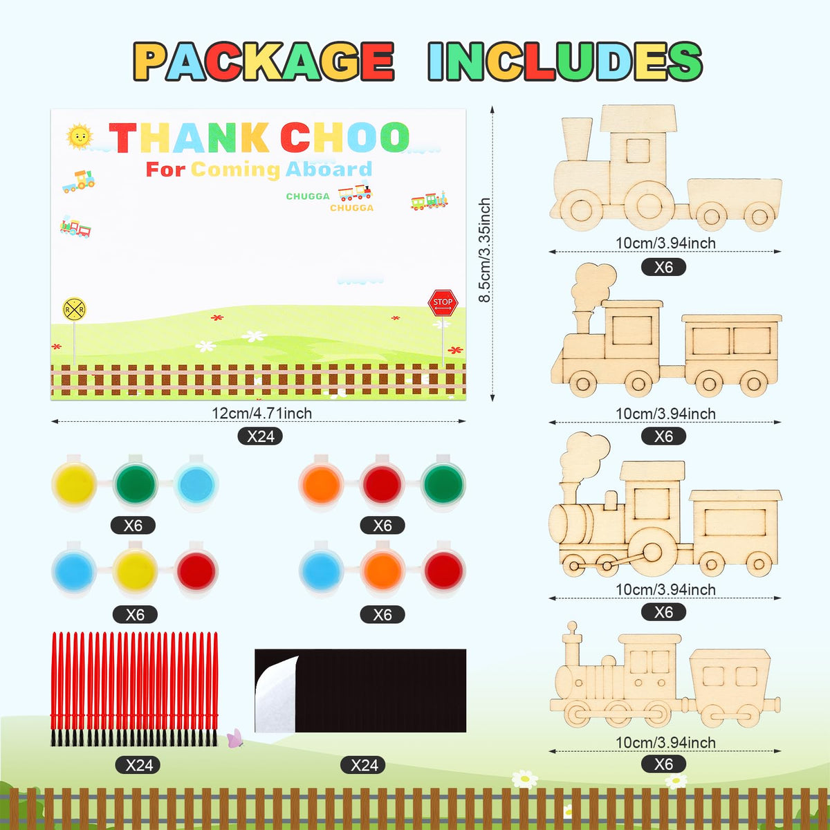 Bafeil train magnets display keeps painted trains as keepsakes.