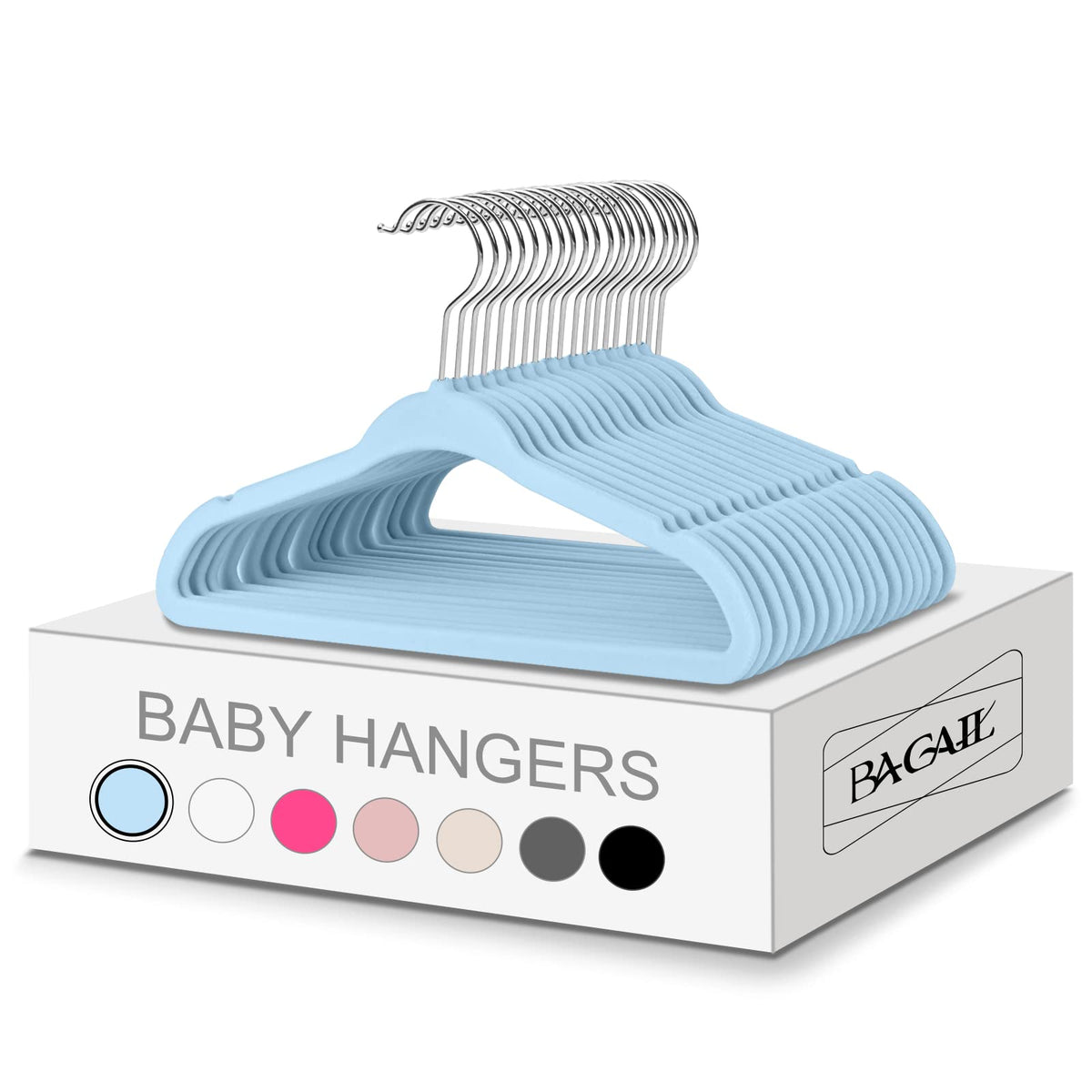 Bagail baby velvet hanger 11in non-slip design grips delicate fabrics