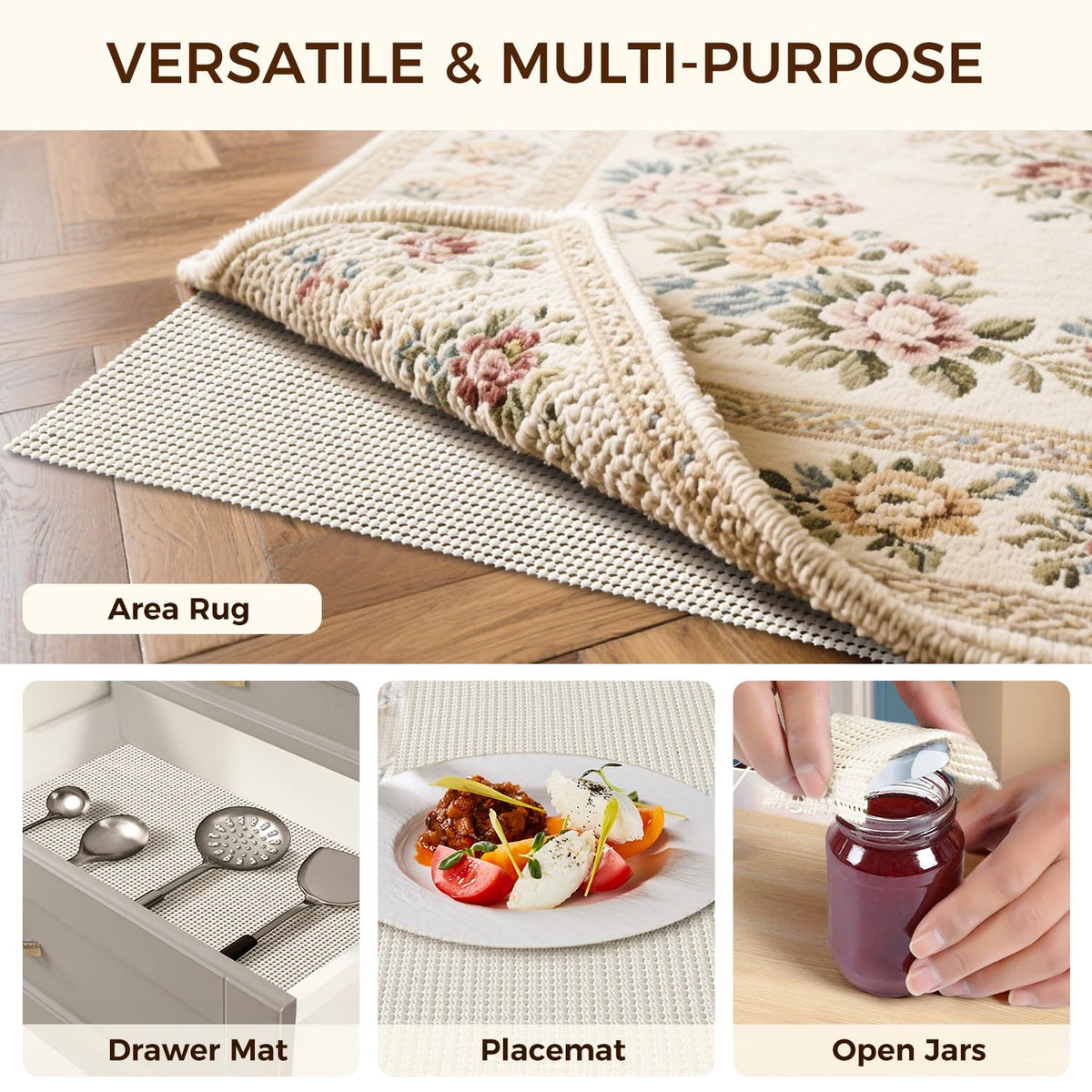 DIY or pet area padding with BAGAIL BASICS rug pad for durable use.