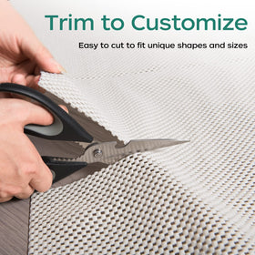 Pre-cut BAGAIL BASICS rug pad fits rug edges with simple trimming to size.