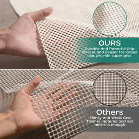 Bagail Basics non-slip rug pad 6x9 on hardwood floor provides extra grip and rug stability