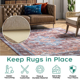 Bagail Basics open grid rug pad design aids cleaning while securing rug.