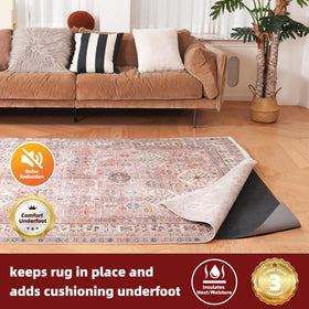BAGAIL BASICS rubber-backed pad keeps rugs from slipping on hardwood floors.