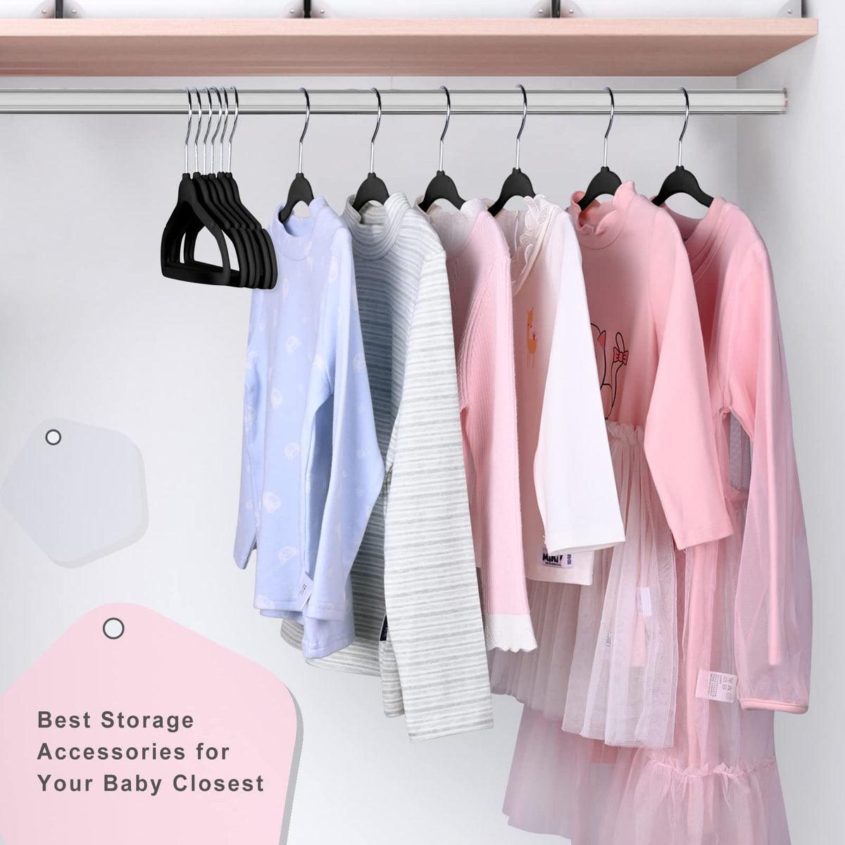 Bagail care note: dry hanging recommended to protect velvet finish and hangers.