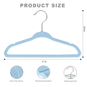 Bagail hanger with shoulder notches and velvet grip protects delicate garments