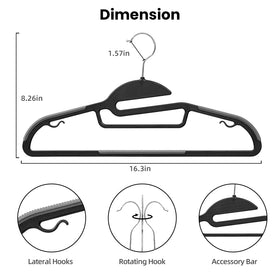 Bagail heavy-duty hangers with a 360-degree swivel hook for easy access