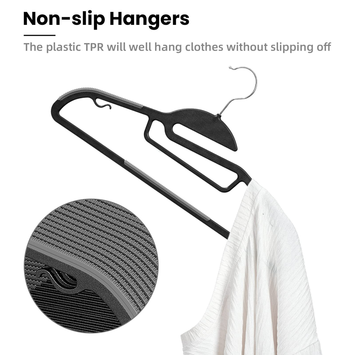 Bagail heavy-duty hangers featuring S-shape design protecting collars
