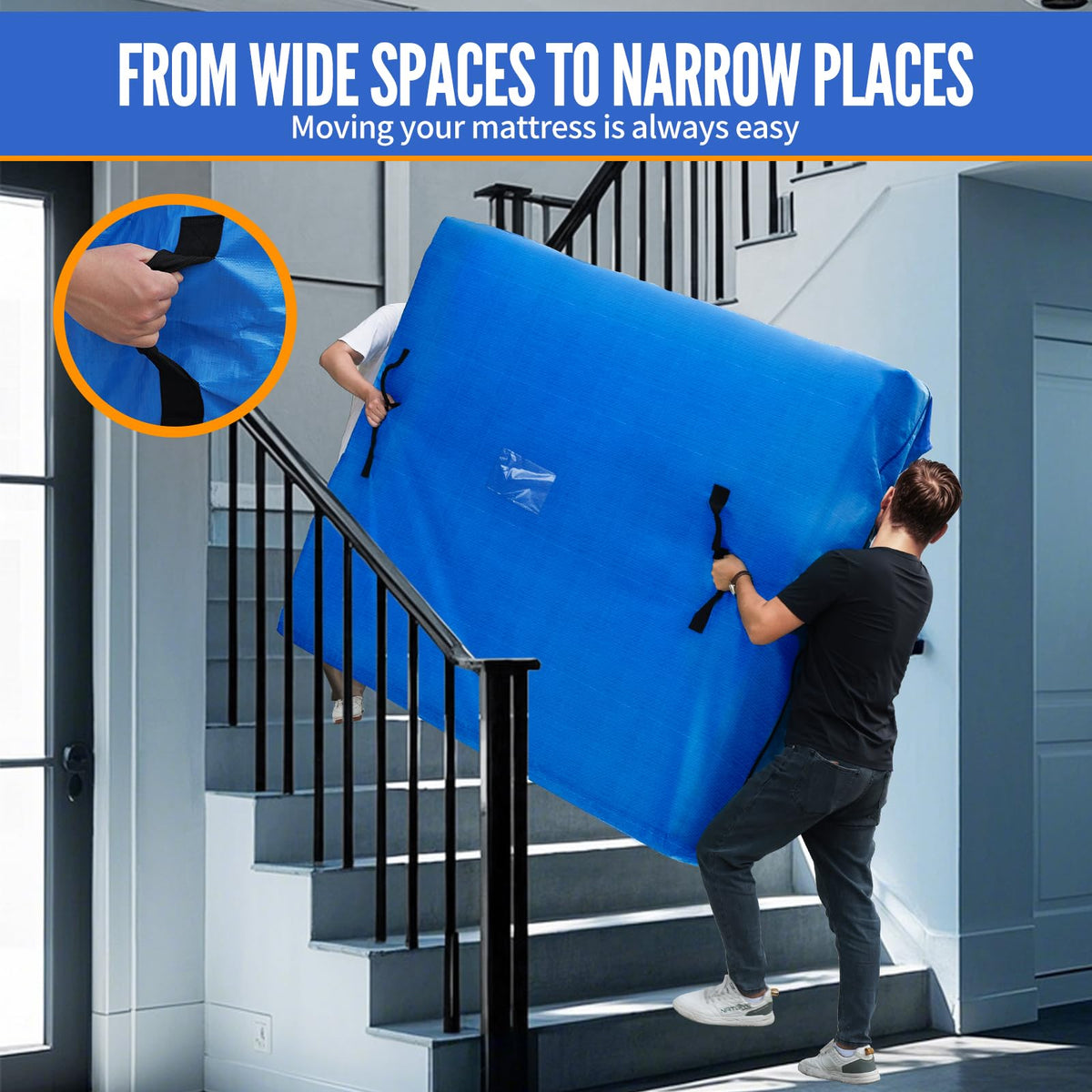 BAGAIL mattress bag with heavy-duty handles for easy lifting