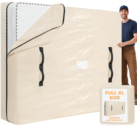 BAGAIL king-size beige mattress bag for moving protects your mattress during transport.
