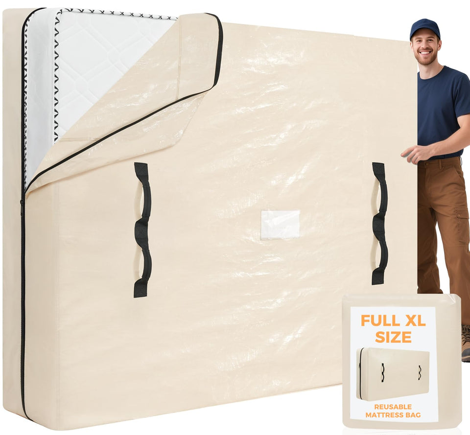 BAGAIL king-size beige mattress bag for moving protects your mattress during transport.