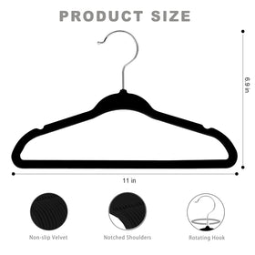 Bagail children's hanger close-up with velvet flocking and notches for delicate garments.