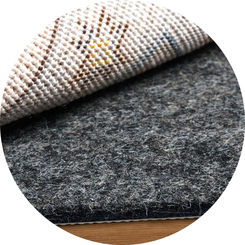 BAGAIL Basics round rug pad shows cushioned grip for secure placement on floors.