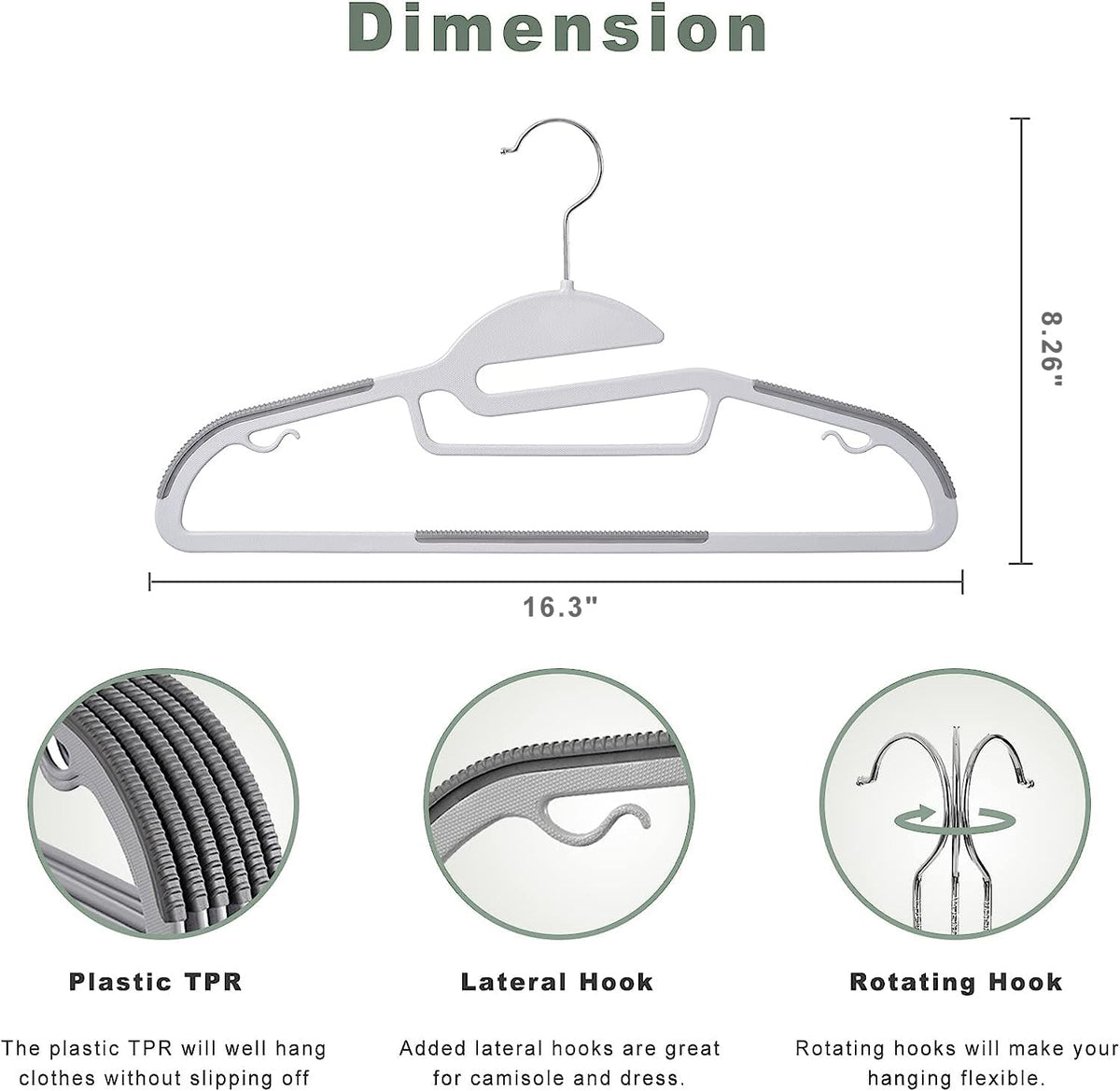 Bagail S-shape hangers protect collars from deformation.