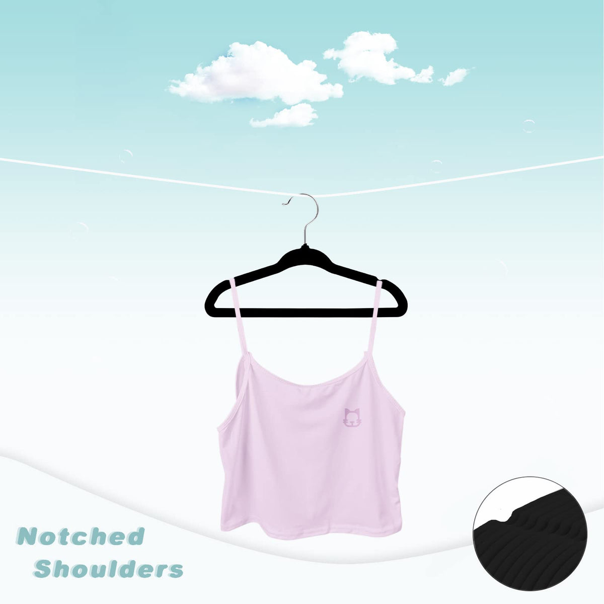 Bagail velvet finish hangers protect baby clothes and reduce creases during storage.