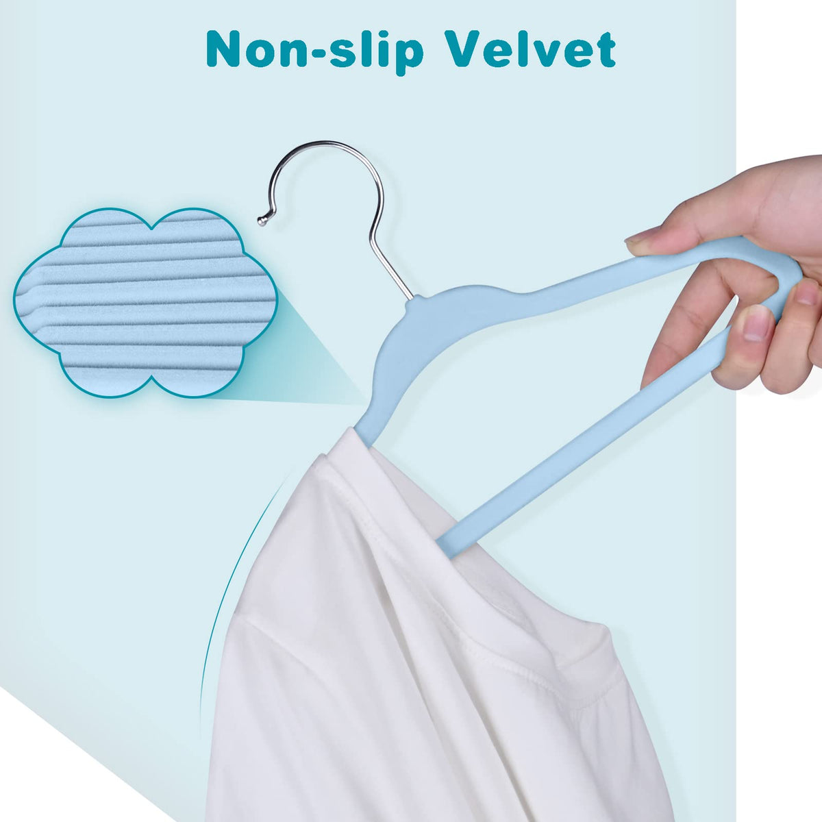 Bagail space-saving velvet hangers help tidy small closets