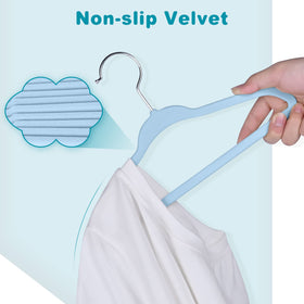 Bagail space-saving velvet hangers help tidy small closets