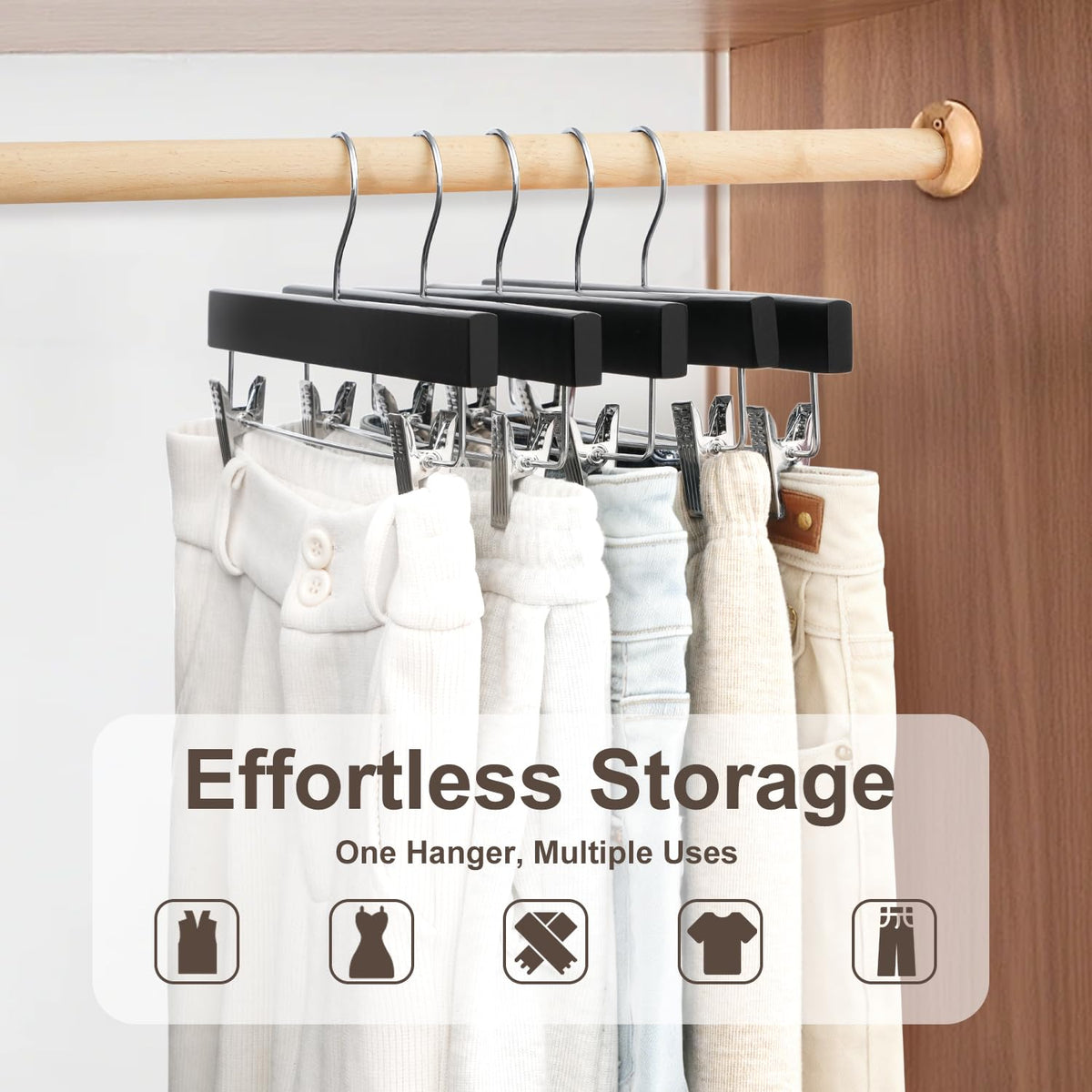BAGAIL space-saving wooden hanger for a neat wardrobe