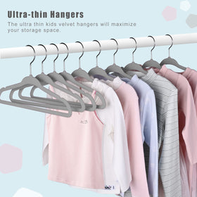 BAGAIL grey velvet hangers add closet organization and style.