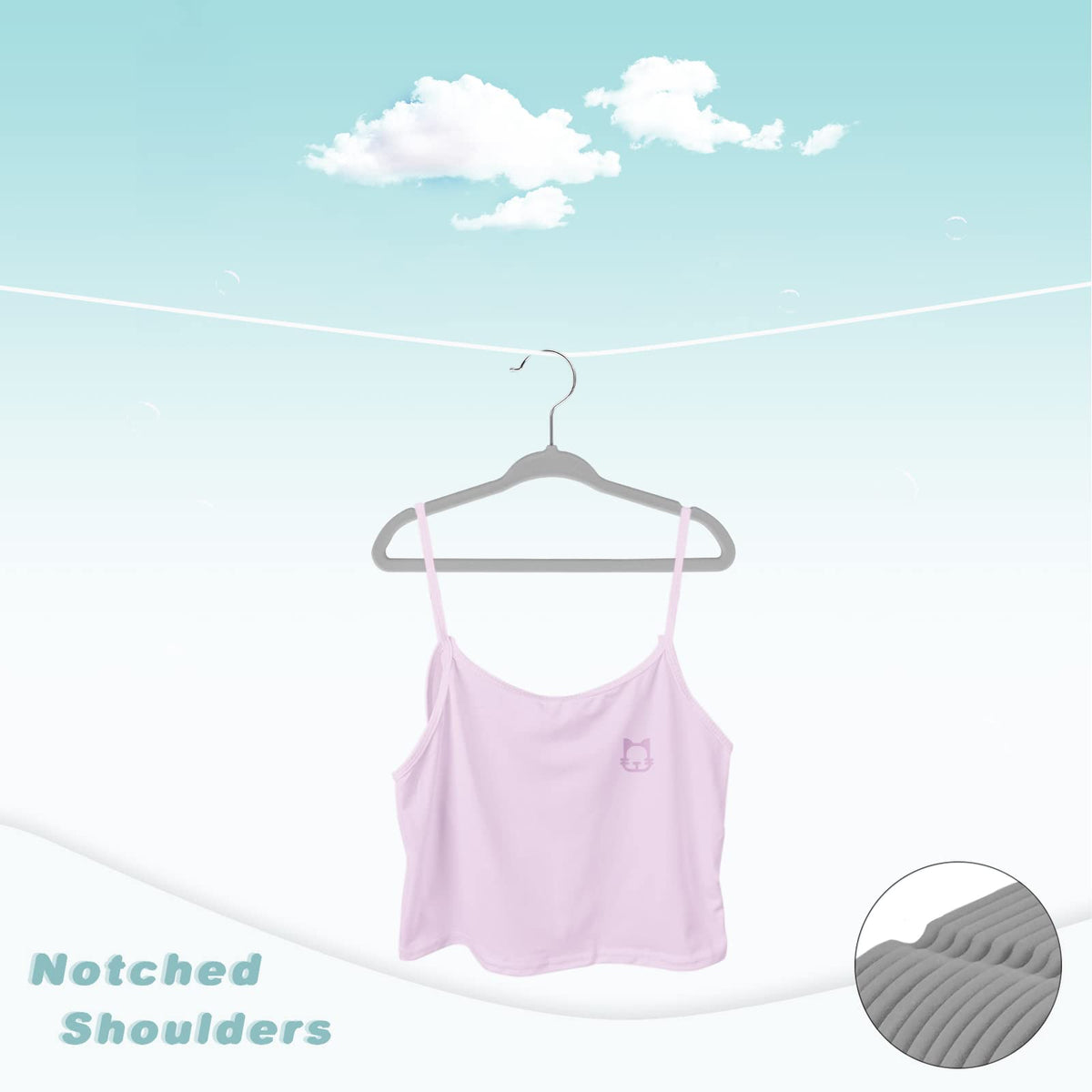BAGAIL velvet kids hangers protect garment shapes with soft velvet.